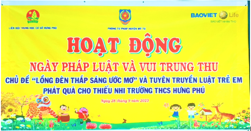 Chương trình vui tết trung thu năm 2023 với chủ đề "Lồng đèn thắp sáng ước mơ" tại trường THCS Hưng Phú năm 2023